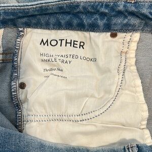 MOTHER High Rise Ankle Fray Jeans - Blue